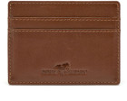 LEATHER LINE CARD HOLDER IN BOX COGNAC ONE SIZE